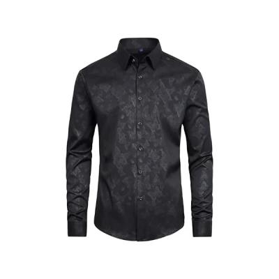 Men's Casual Long Sleeve Stretch Dress Shirt